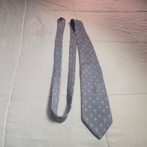 Pierre Cardin Paris Handmade Silk Necktie – Flamingo Pattern – Made in France - Picture 2 of 5